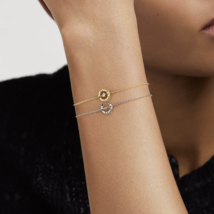 Chanel Coco Quilted Motif Diamond Bracelet
