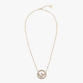 FENDI F LOGO NECKLACE GOLD FULL DIAMOND