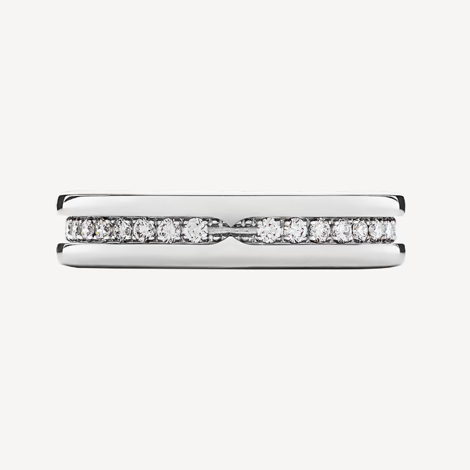 BVLGARI ZERO 1 ONE-BAND PAVED DIAMONDS ON THE SPIRAL RING