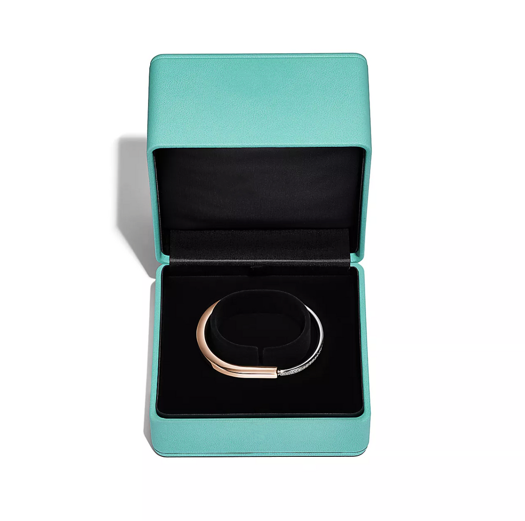 TIFFANY LOCK BRACELET ROSE AND WHITE GOLD DIAMOND