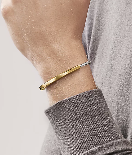 TIFFANY LOCK BRACELET YELLOW AND WHITE GOLD