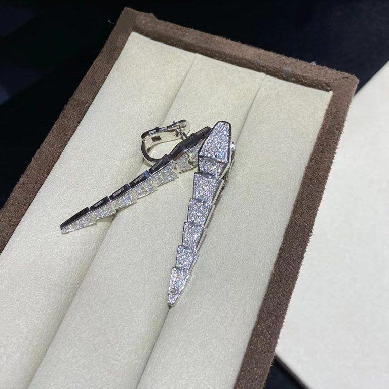 BVLGARI SERPENTI EARRINGS FULL DIAMOND