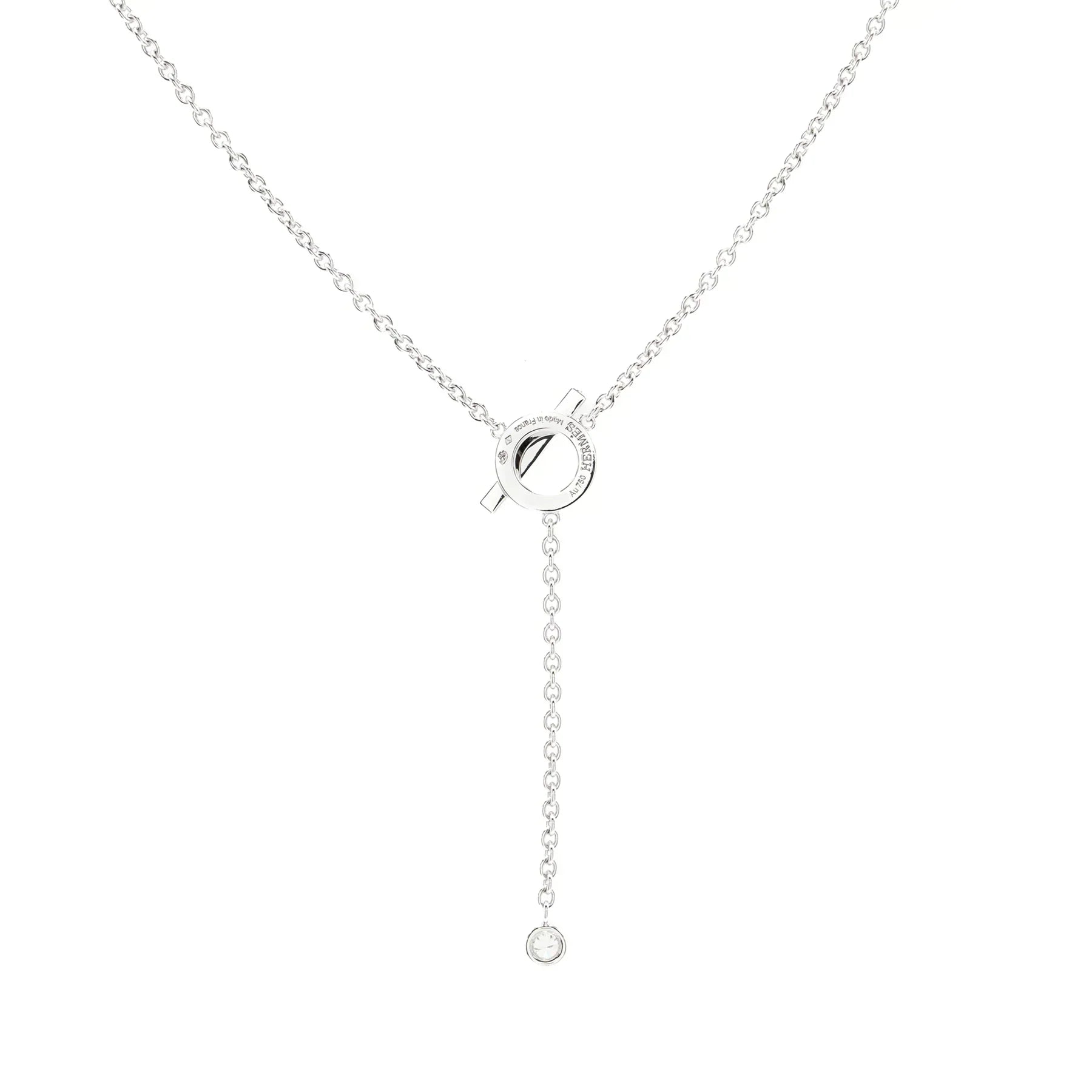 HERMES FINESSE SILVER DIAMOND NECKLACE
