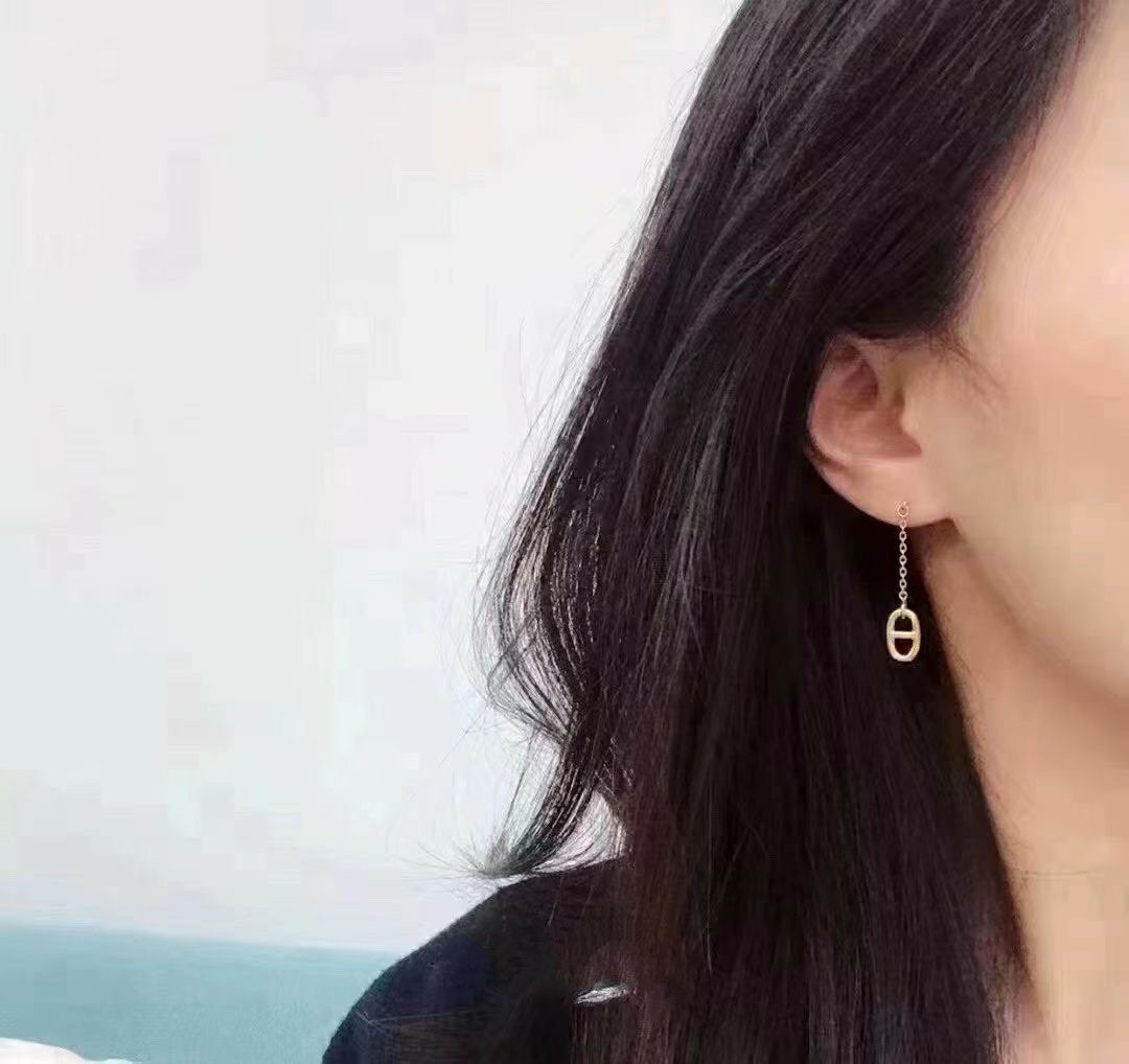 HERMES CHAINE TASSEL EARRINGS