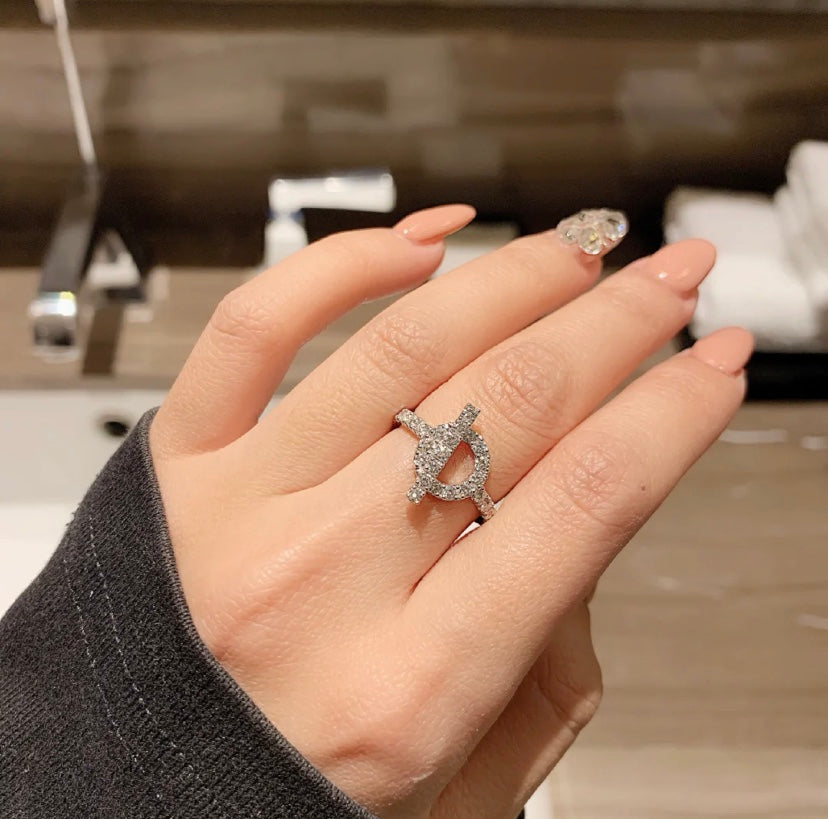 HERMES FINESSE RING SILVER DIAMOND