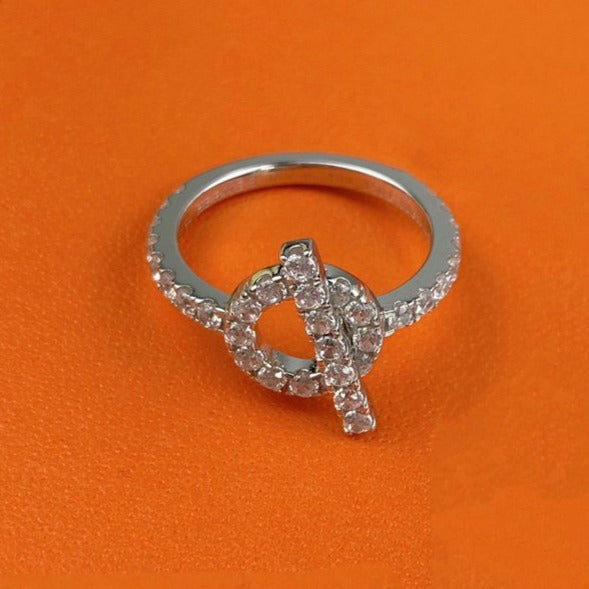 HERMES FINESSE RING SILVER DIAMOND