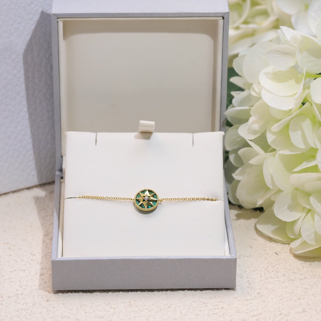 DIOR LUCKY STAR 1 DIAMOND GREEN GOLD BRACELET