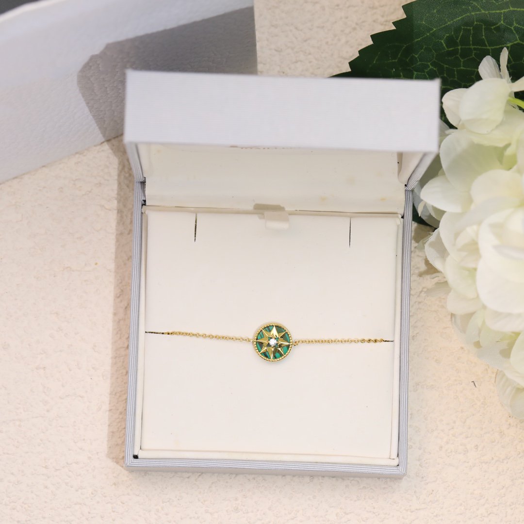 DIOR LUCKY STAR 1 DIAMOND GREEN GOLD BRACELET