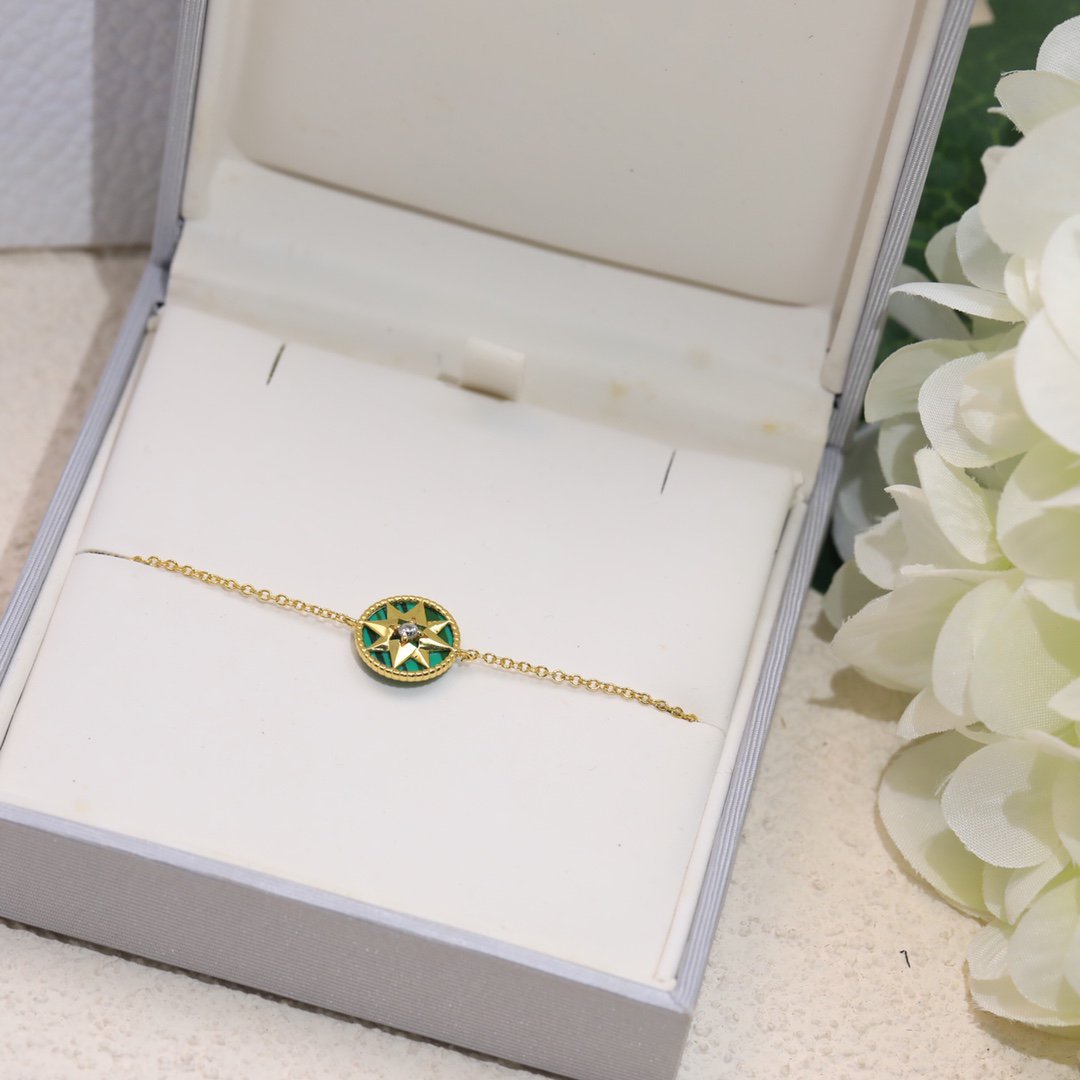 DIOR LUCKY STAR 1 DIAMOND GREEN GOLD BRACELET
