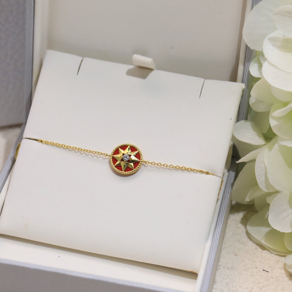 DIOR LUCKY STAR 1 DIAMOND RED GOLD BRACELET