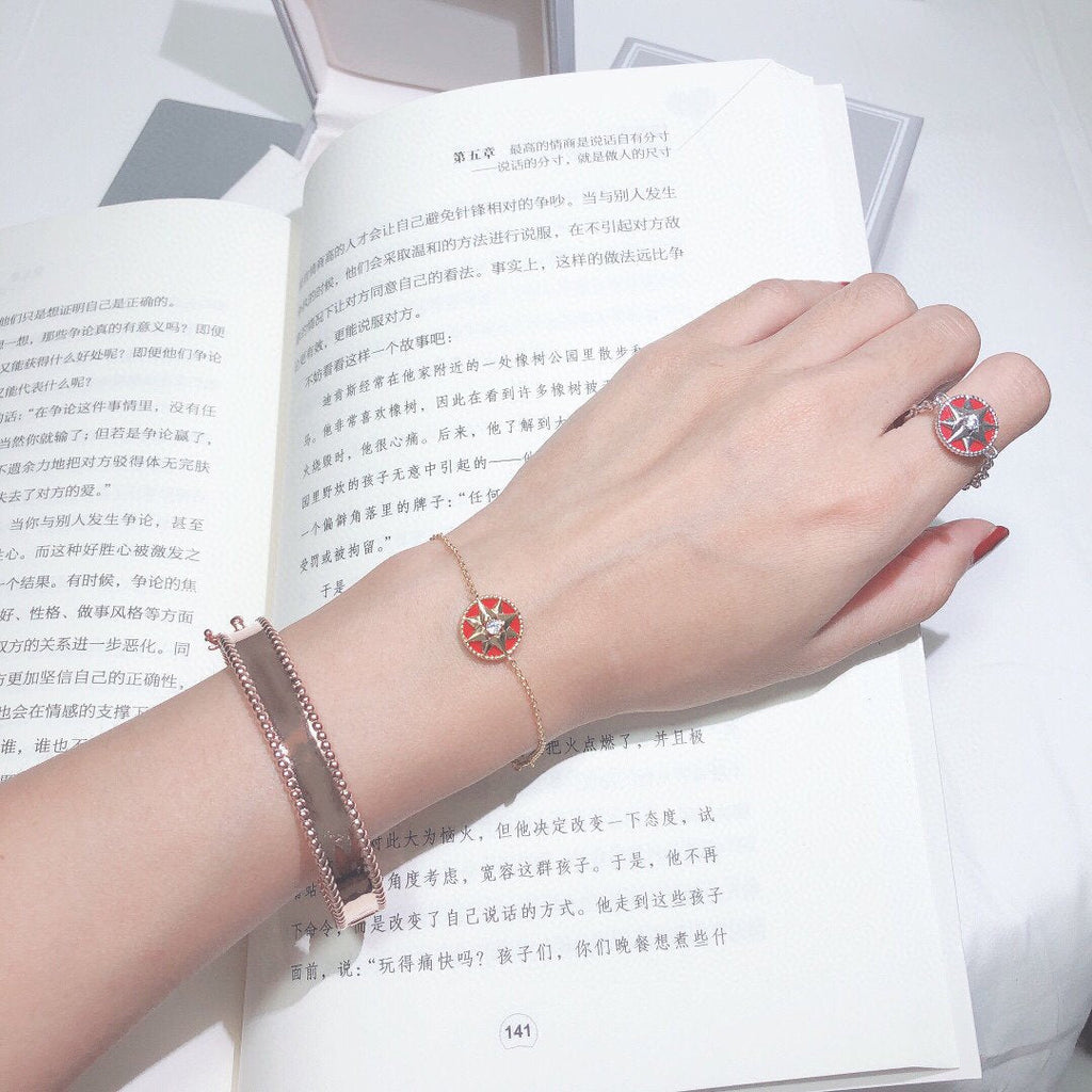 DIOR LUCKY STAR 1 DIAMOND RED GOLD BRACELET