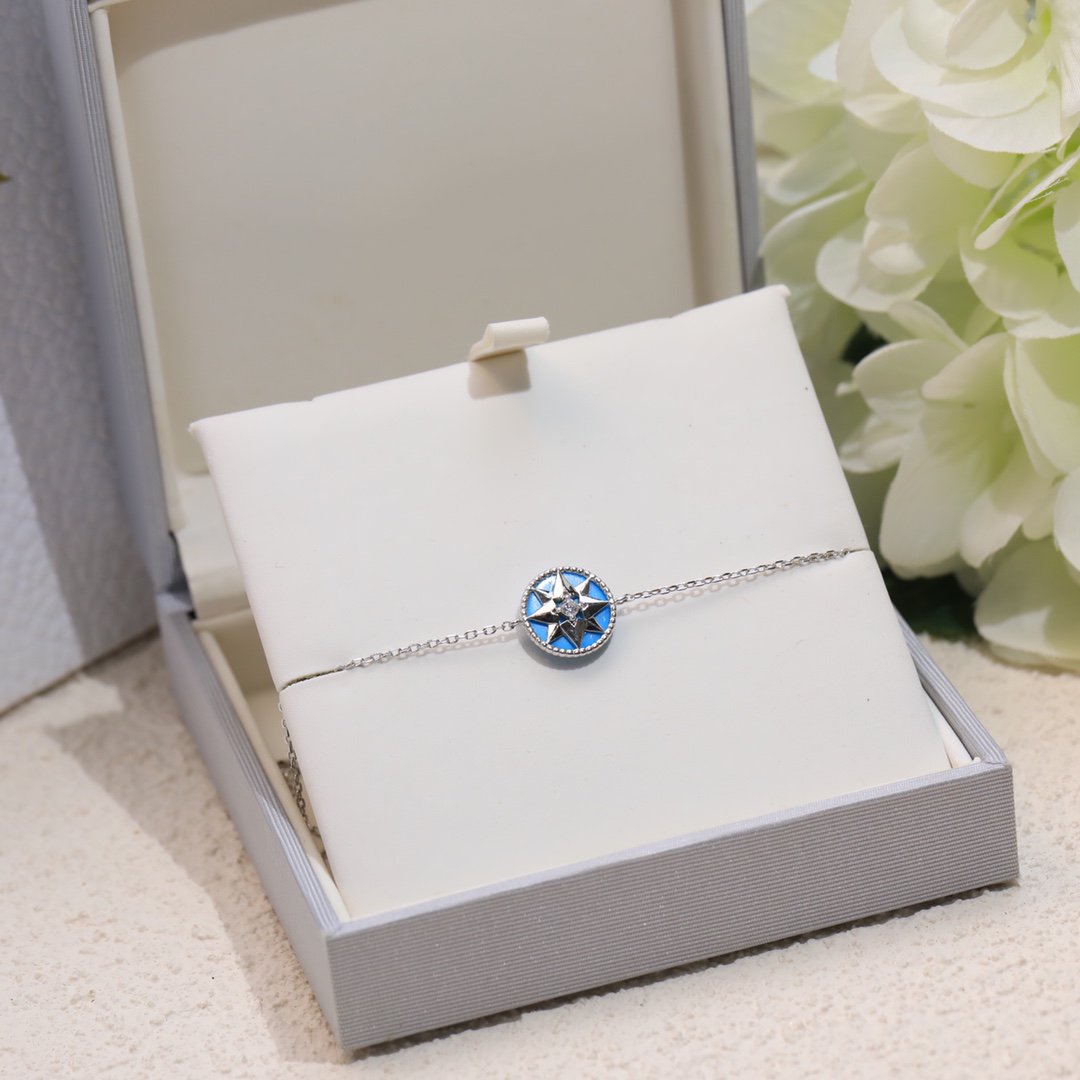 DIOR LUCKY STAR 1 DIAMOND BLUE GOLD BRACELET