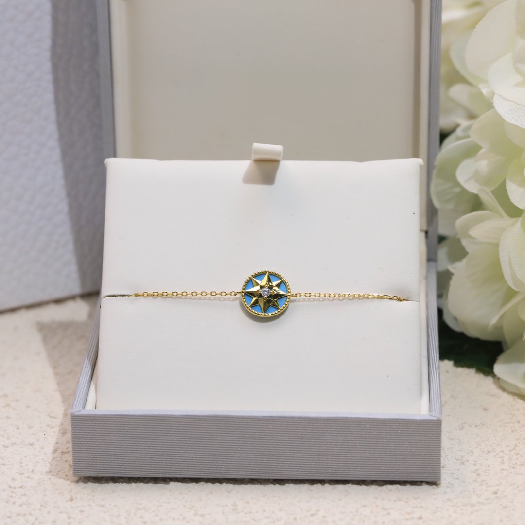 DIOR LUCKY STAR 1 DIAMOND BLUE GOLD BRACELET