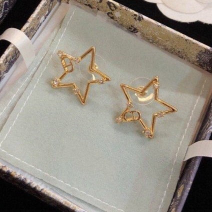 DIOR CD EARRINGS STAR GOLD DIAMOND