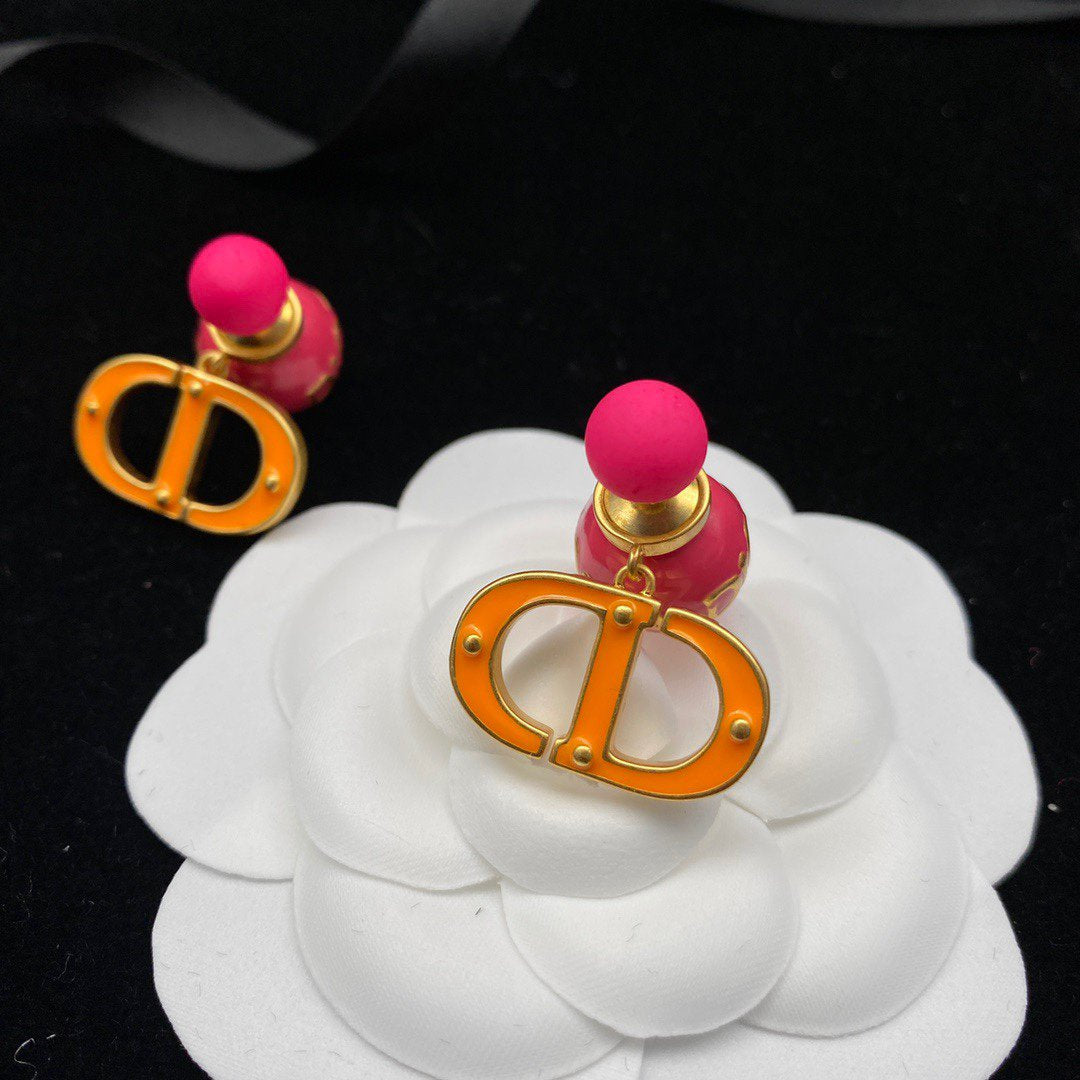 DIOR CD PEARL PINK GOLD EARRINGS