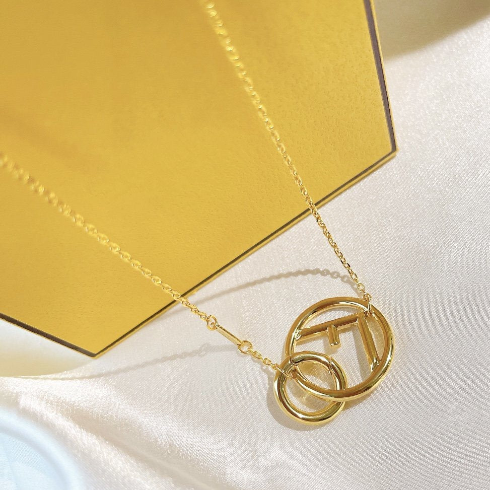 FENDI F LOGO GOLD NECKLCE