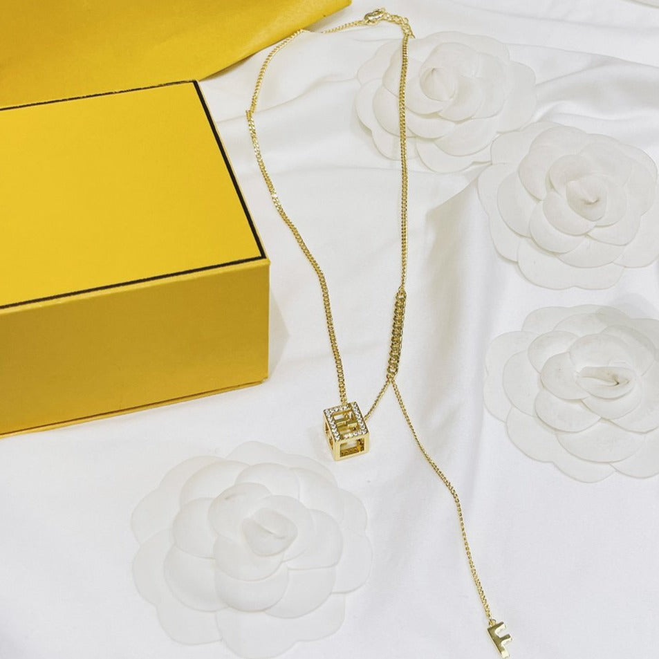 FENDI FF GOLD DIAMOND NECKLACE