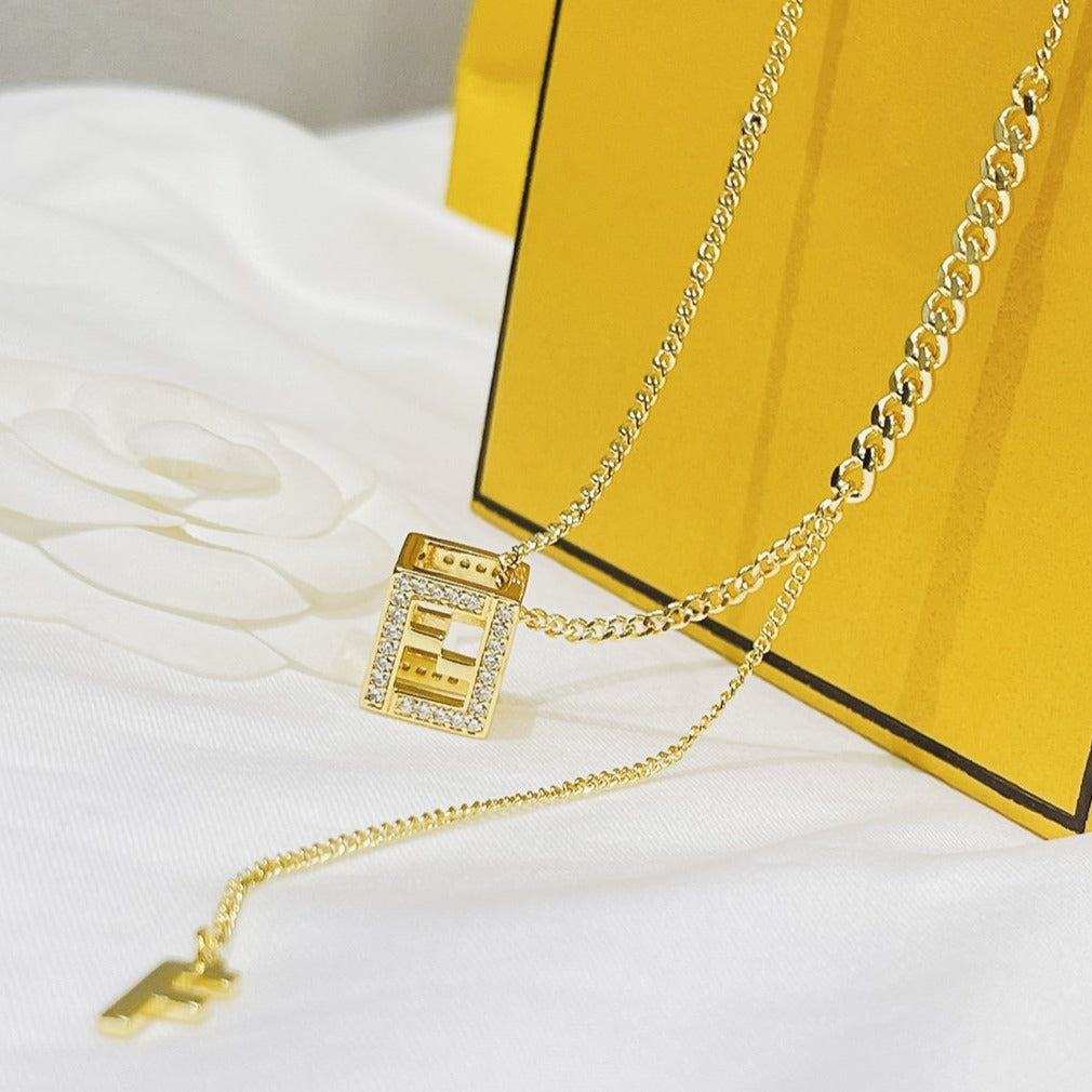 FENDI FF GOLD DIAMOND NECKLACE