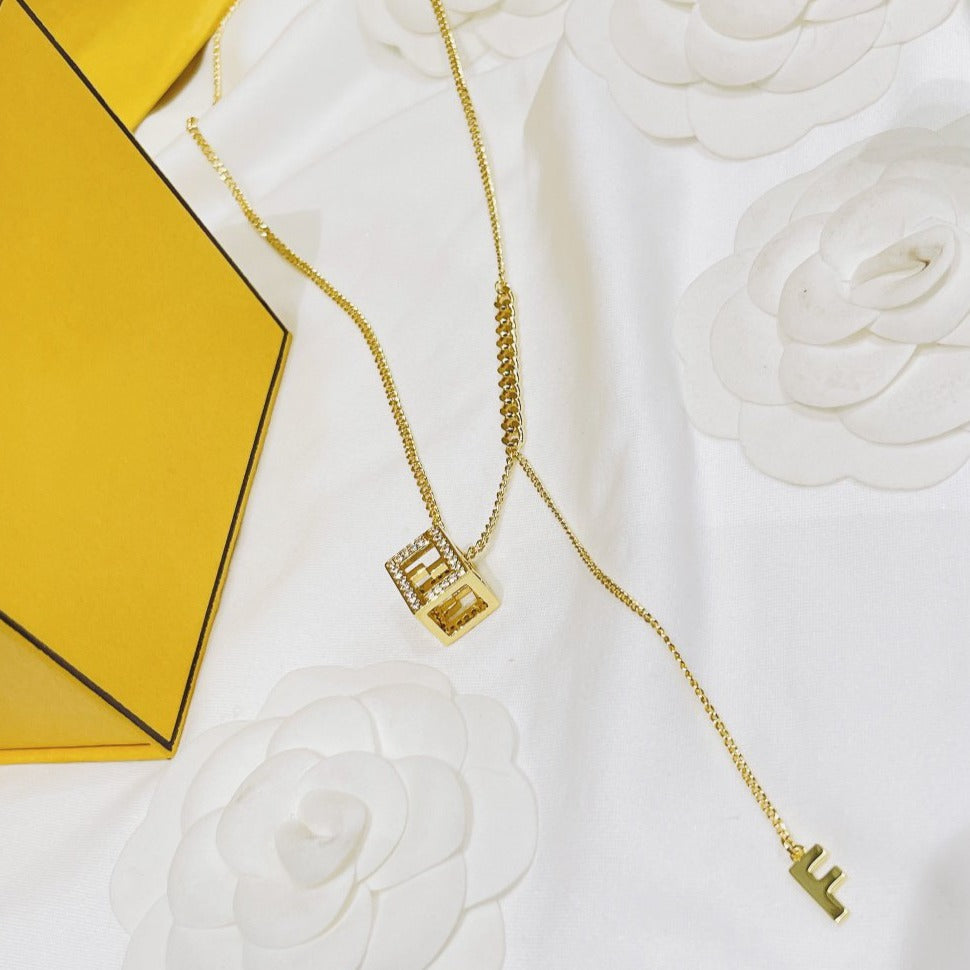 FENDI FF GOLD DIAMOND NECKLACE