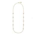 FENDI FF 6 MOTIF PEARL GOLD DIAMOND NECKLACE