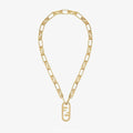FENDI FF LOGO MOTIF GOLD NECKLACE