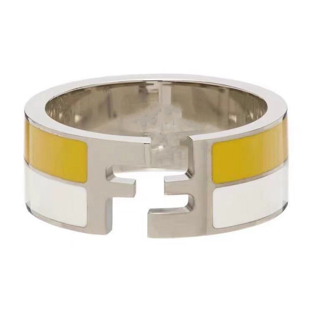 FENDI FF RING SILVER WHITE&YELLOW