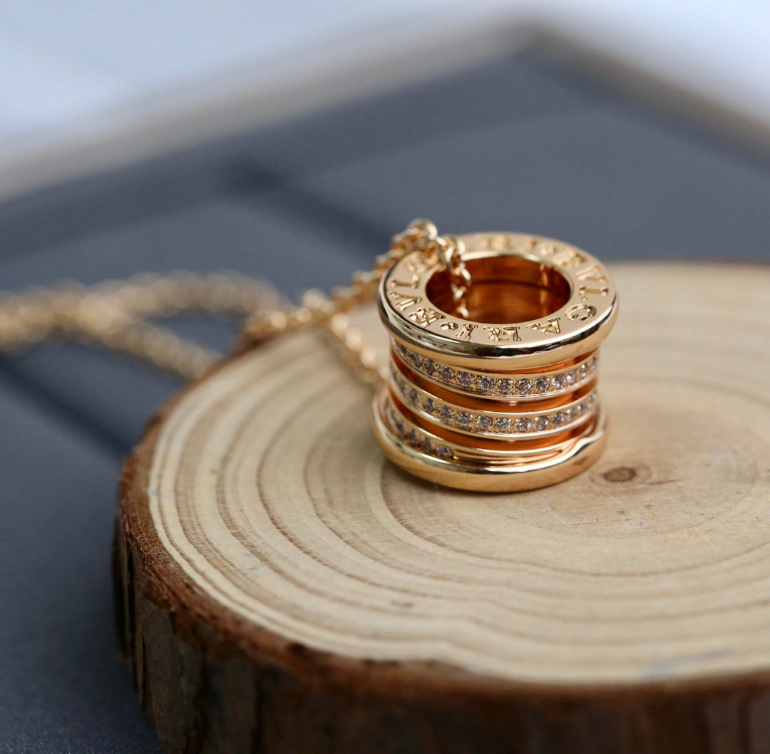 BVLGARI ZERO 1 PINK GOLD DIAMOND NECKLACE