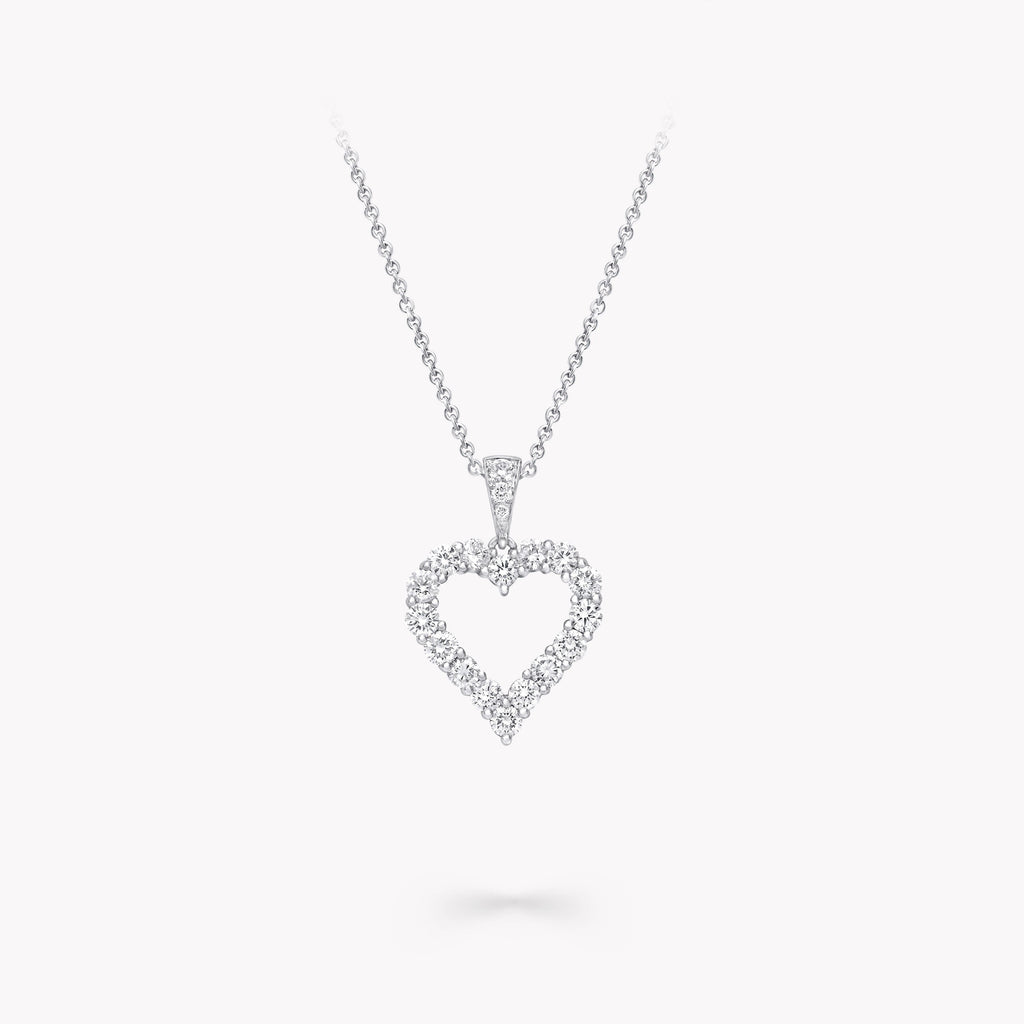 GRAFF HEART SILHOUETTE SILVER DIAMOND NECKLACE