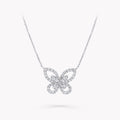 GRAFF BUTTERFLY SILHOUETTE SILVER DIAMOND NECKLACE