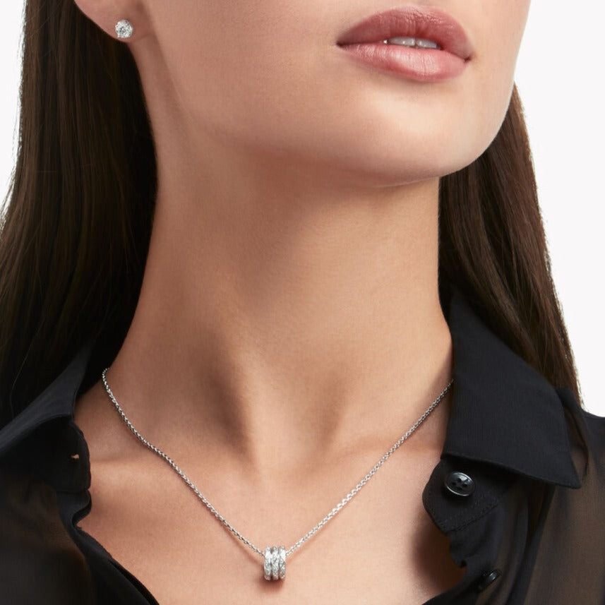 GRAFF LAURENCE SIGNATURE TRIPLE PAVED SILVER DIAMOND NECKLACE