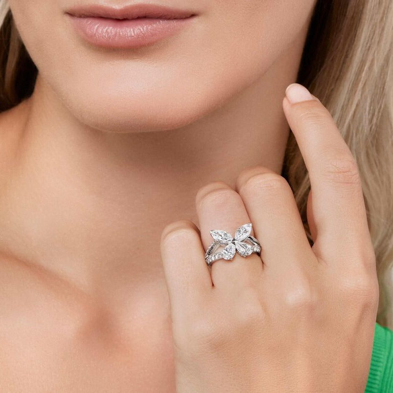 GRAFF BUTTERFLY CLASSIC SILVER DIAMOND RING