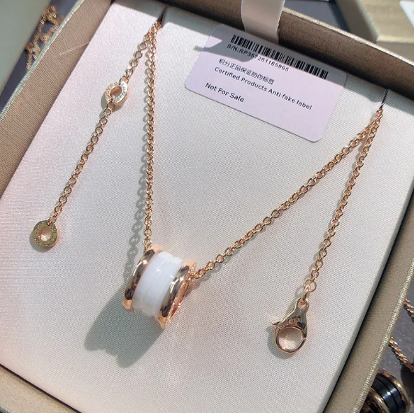 BVLGARI ZERO 1 DIAMOND CERAMIC NECKLACE
