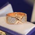 CHAUMET LIENS EVIDENCE PINK GOLD DIAMOND PAVED RING