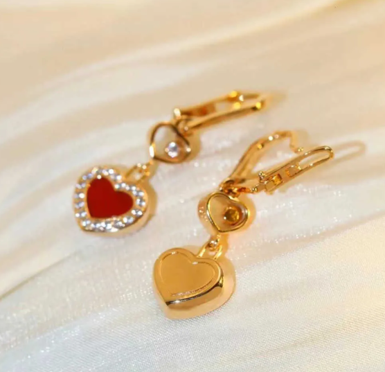 CHOPARD HAPPY HEART DIAMOND PINK GOLD EARRINGS