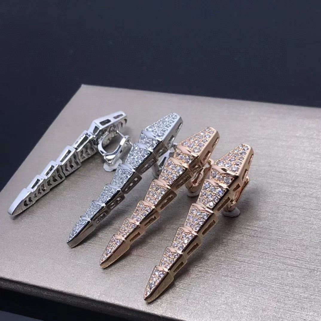 BVLGARI SERPENTI EARRINGS FULL DIAMOND