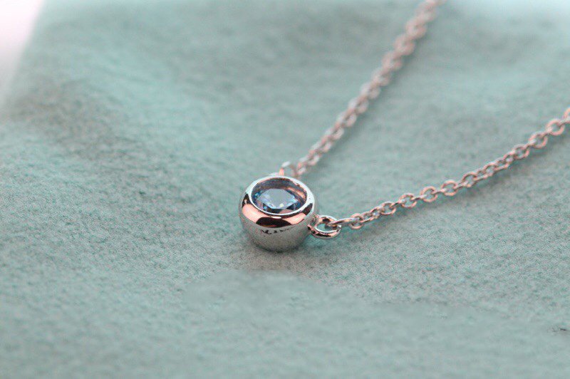 TIFFANY ELSA PERETTI SERIES SINGLE DIAMOND SIMPLE NECKLACE