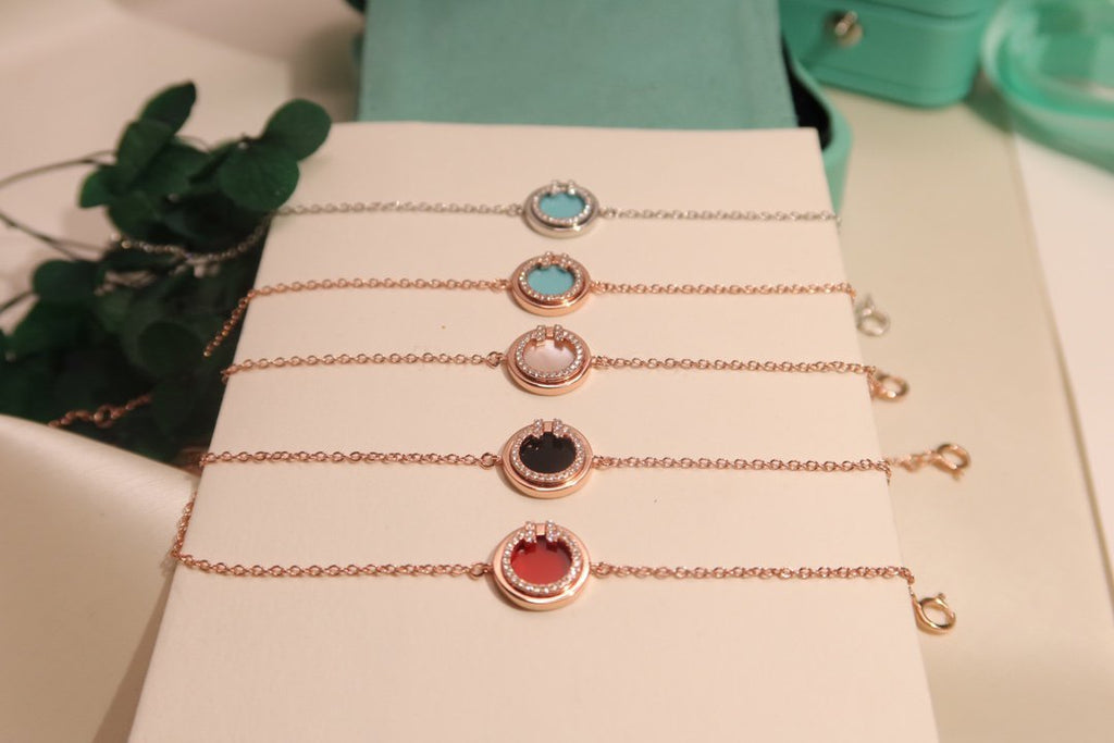 TIFFANY DIAMOND CIRCLE PINK GOLD BRACELET