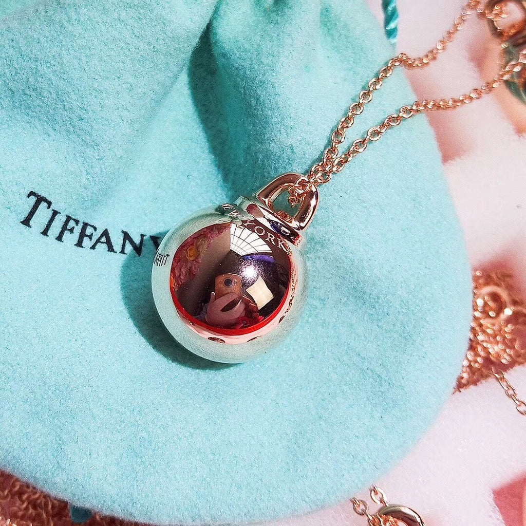TIFFANY HARDWEAR PENDENTIF BALL ROSE NECKLACE
