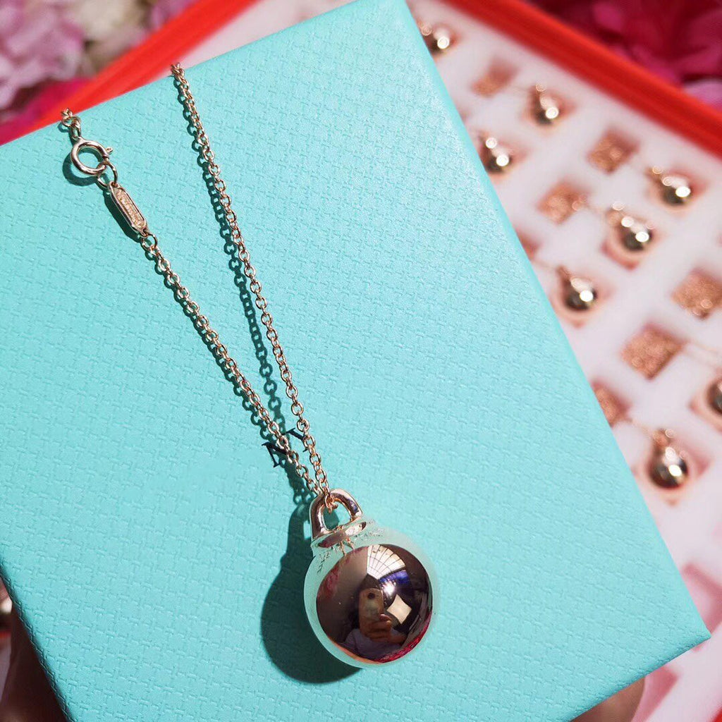 TIFFANY HARDWEAR PENDENTIF BALL ROSE NECKLACE