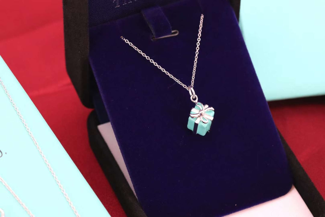TIFFANY BLUE BOX CHARM NECKLACE