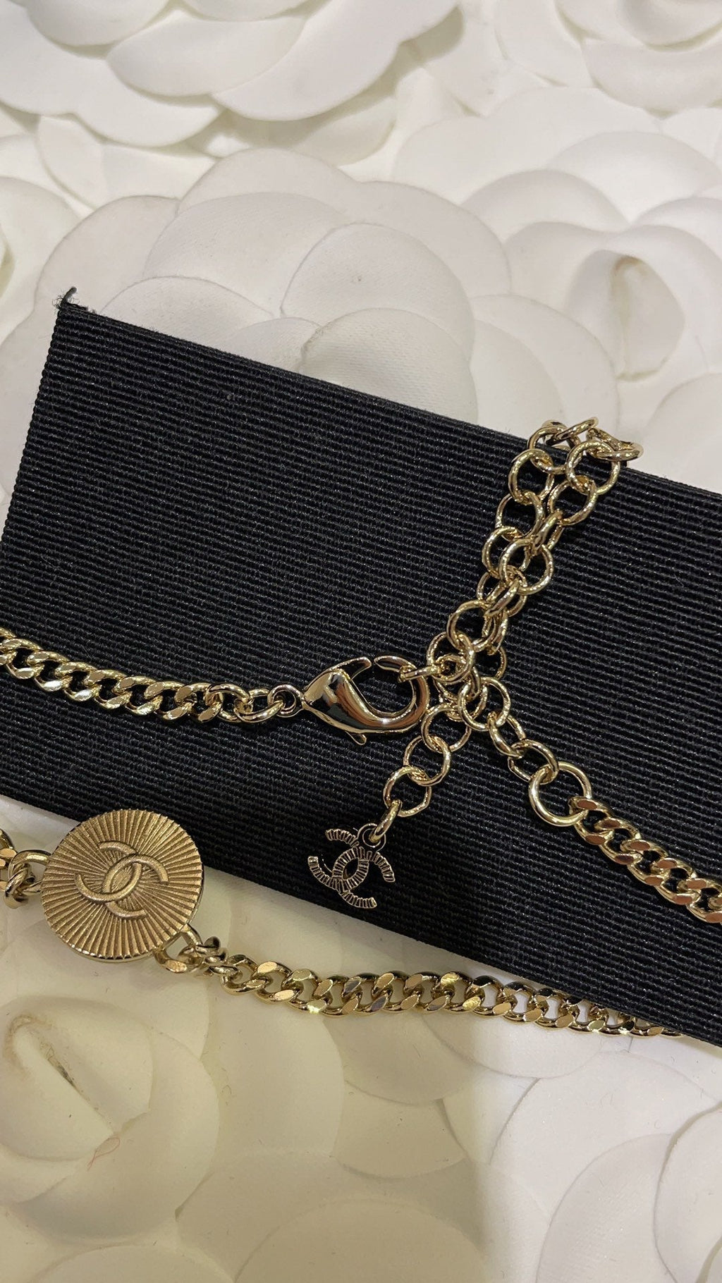 Chanel Double C Onyx Necklace Gold Diamond