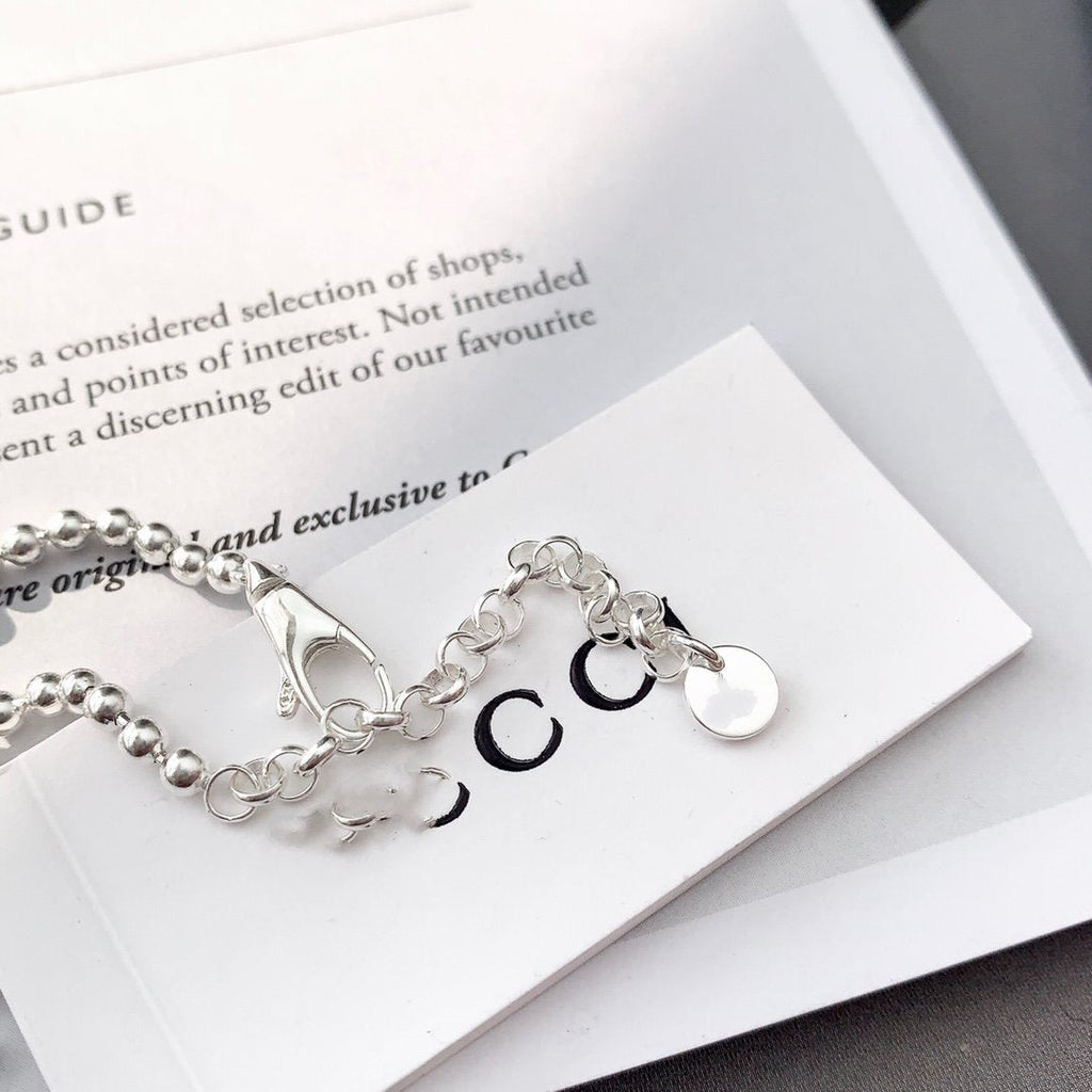 GUCCI INTERLOCKING NECKLACE G PENDANT  STERLING SILVER