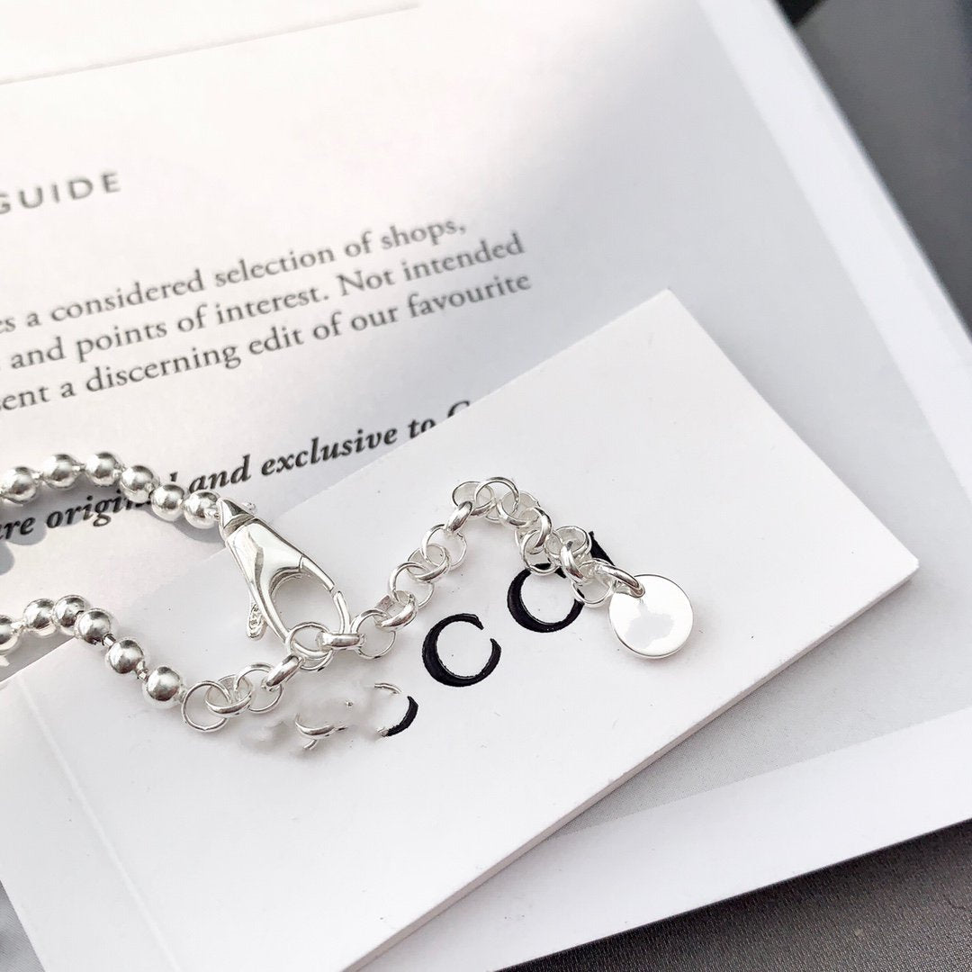 GUCCI INTERLOCKING NECKLACE G PENDANT  STERLING SILVER