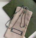 GUCCI INTERLOCKING G BOULE CHAIN NECKLACE SILVER