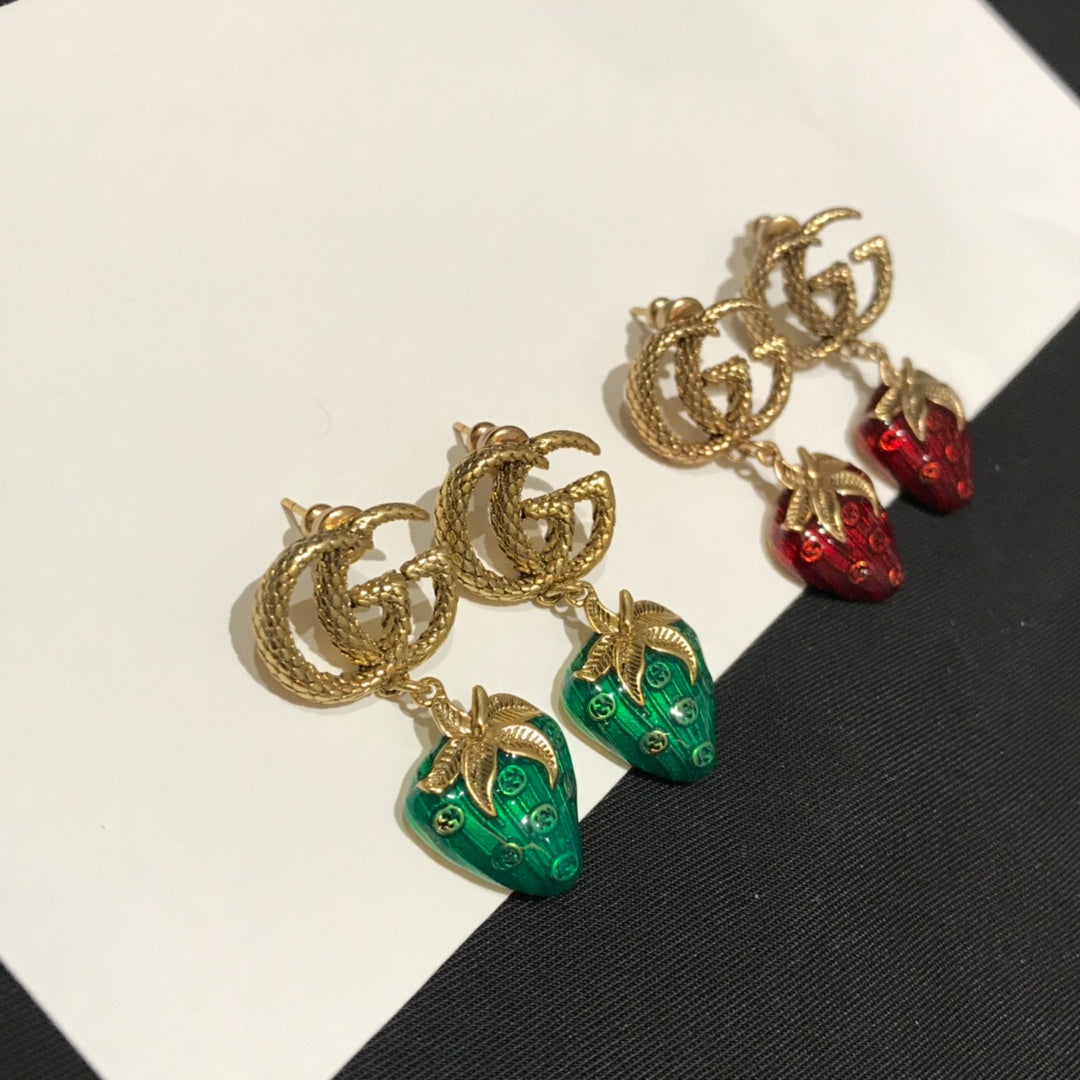 GUCCI GG STRAWBERRY EARRINGS