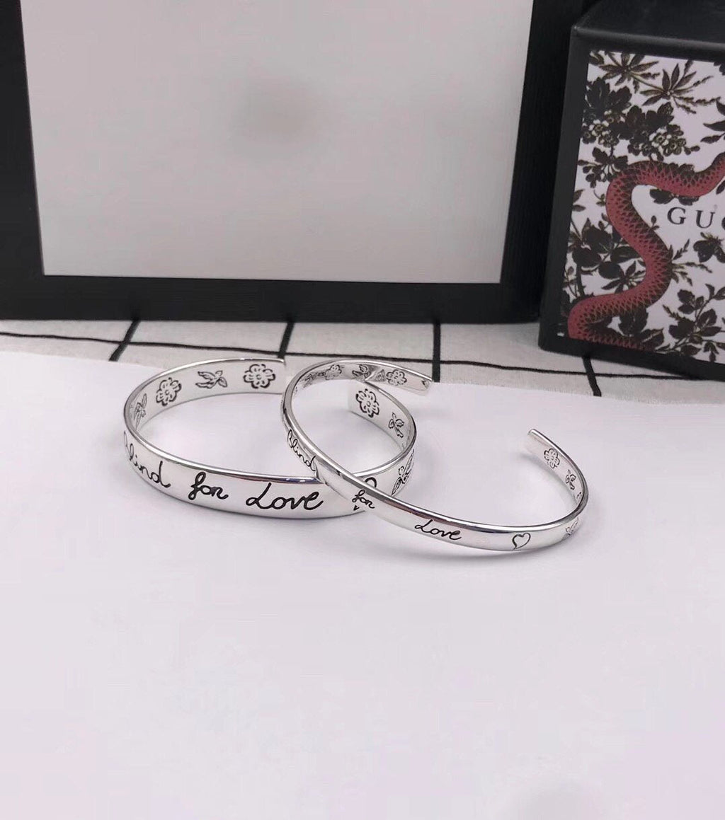 GUCCI GG SILVER 'BLIND FOR LOVE' BRACELET