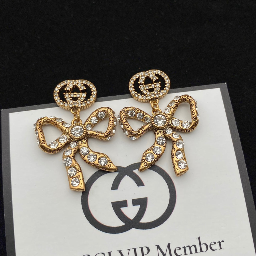 GUCCI GG BOW EARRINGS GOLD