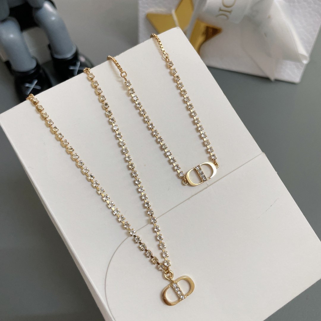 DIOR CD CHAIN DIAMOND NECKLACE