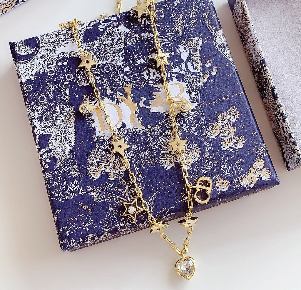 DIOR CD STAR LOVE NECKLACE WITH THE SAME MATERIAL