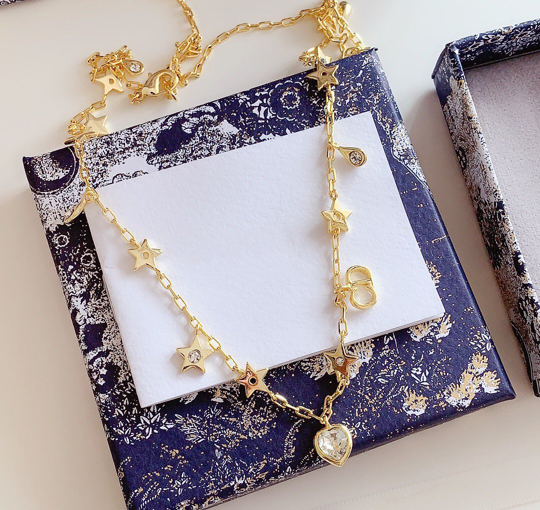 DIOR CD STAR LOVE NECKLACE WITH THE SAME MATERIAL